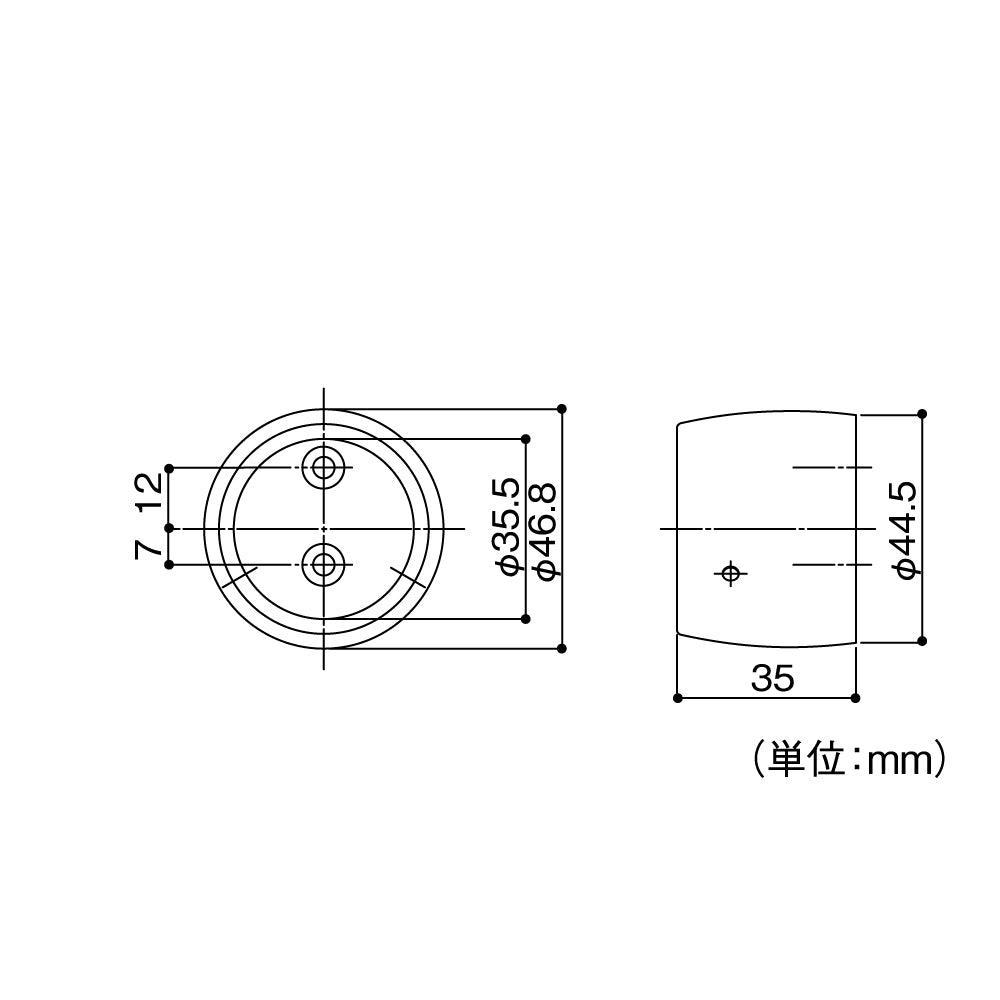 ECLEシステム手すり35シリーズエンドソケット