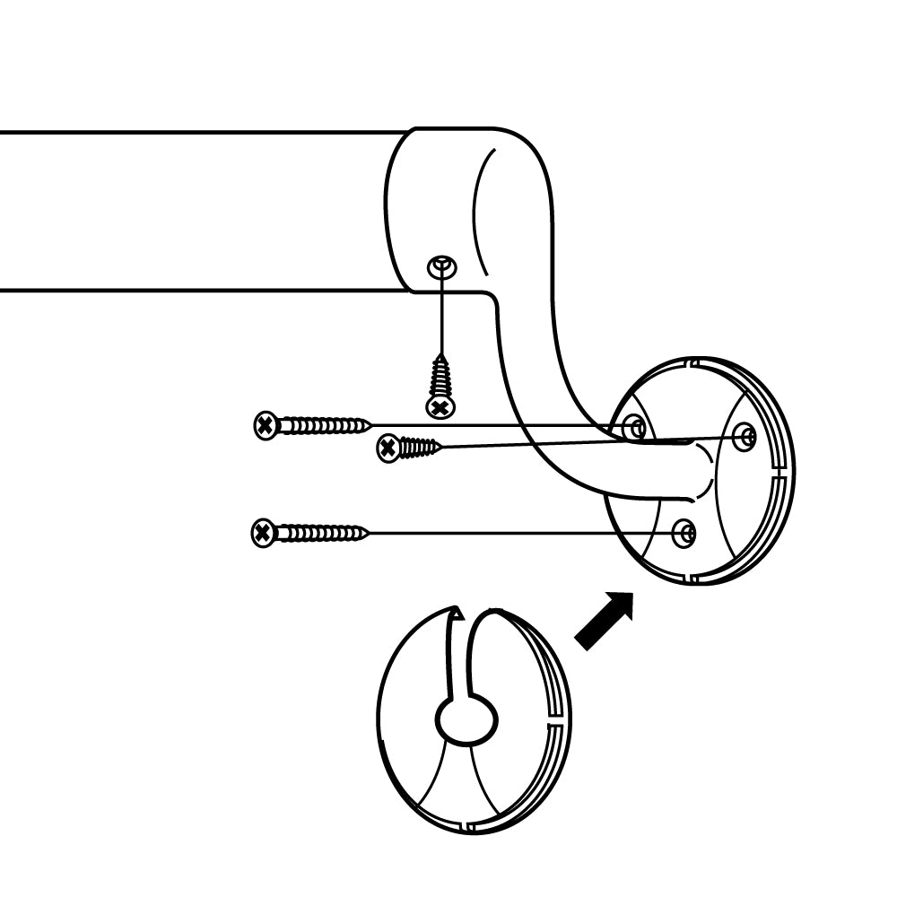 ECLEシステム手すり３５シリーズ横受エンドブラケット　右