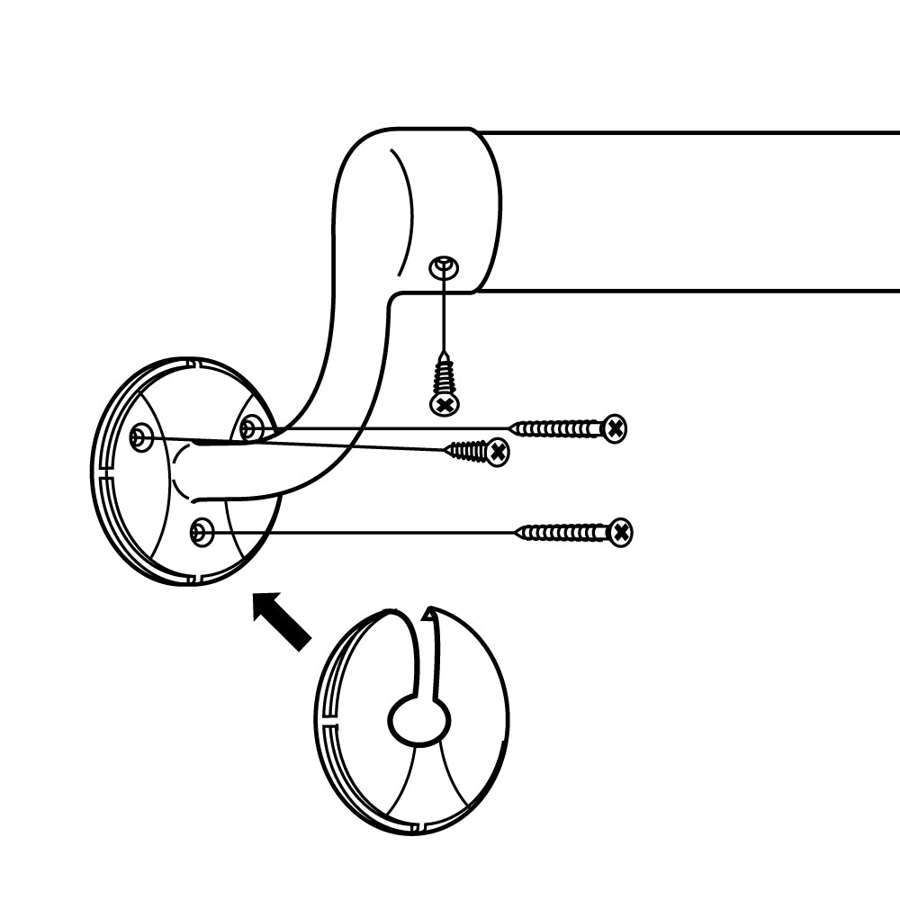 ECLEシステム手すり３５シリーズ横受エンドブラケット　左
