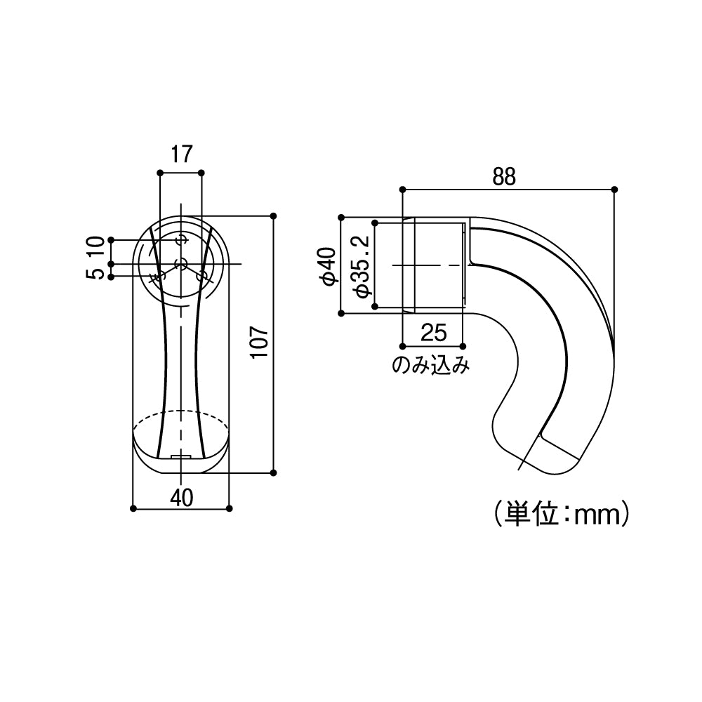 ECLEシステム手すり３５シリーズＢＦエンドキャップ