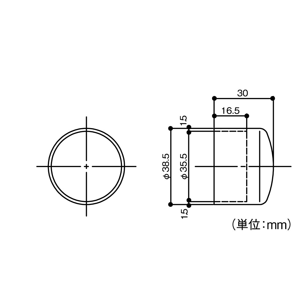 ECLEシステム手すり３５シリーズ木製エンドキャップ