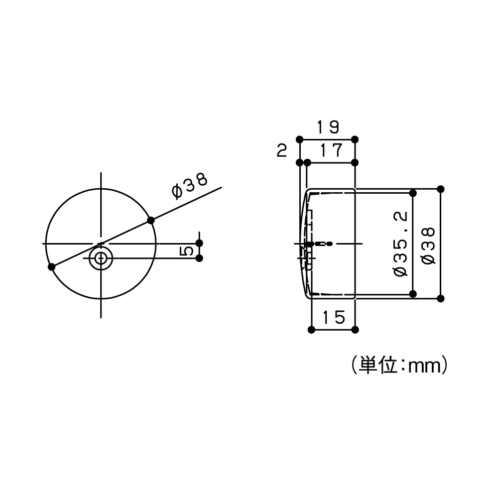 ECLEシステム手すり３５シリーズＥエンドキャップ